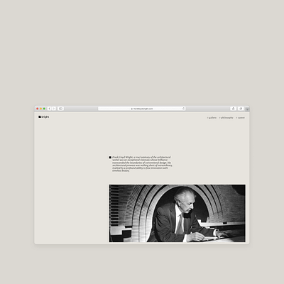 Architect Frank Lloyd Wright - Website design architectural website design architecture design typography ui ux web design website design