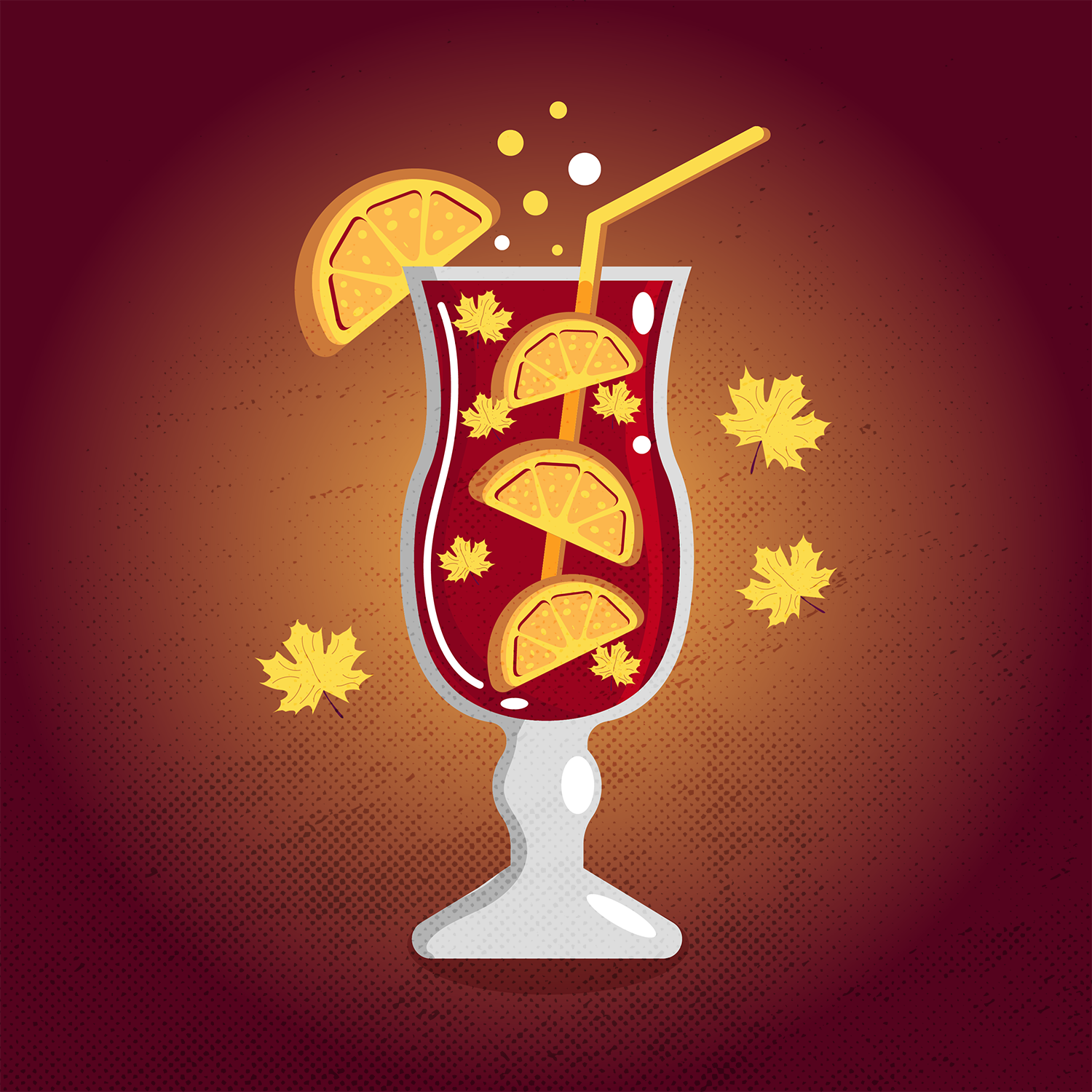 Fall Cocktail Drink Illustration alcohol app art artist branding design fall graphic design halloween illustration illustrator logo oranges tutorial ui ux vector