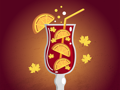 Fall Cocktail Drink Illustration alcohol app art artist branding design fall graphic design halloween illustration illustrator logo oranges tutorial ui ux vector