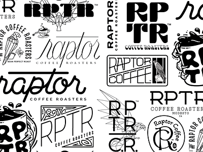 Raptor Coffee Roasters™ branding fun hand done illustratio lettering logo type typography