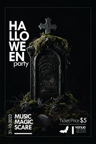 Halloween Poster, dark aesthetic creative design with typography advertisment banner branding design graphic design halloween halloween party halloween poster illustration poster poster design