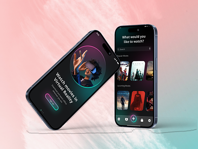 VR Mobile Streaming App (Neon Edition) app apple branding design graphic design mobile mobile design ui ux vector