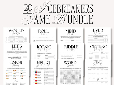 Icebreaker Printable Games work party games