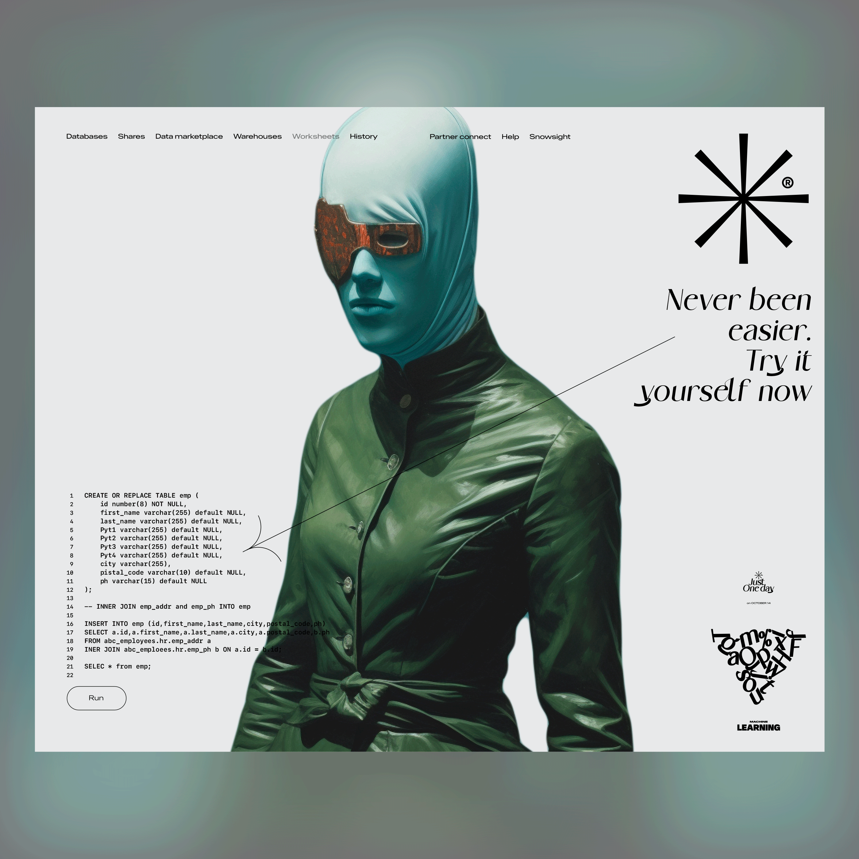 Try it yourself ❄️ Snowflake UI redesign & rebranding web design