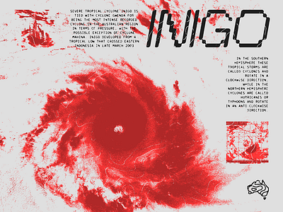 Cyclone Inigo Poster Design 90s band design edgy graphic graphic design grunge hurricane illustration logo poster rave ui