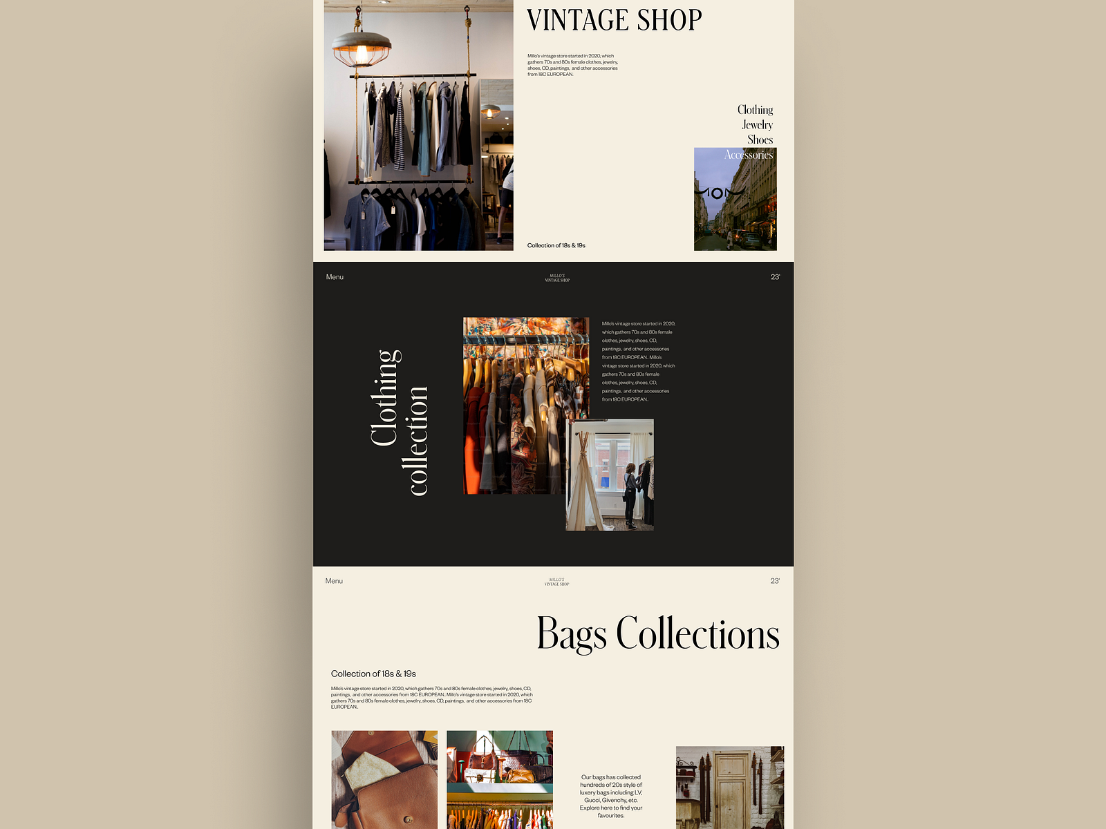 Vintage Web concept | UI design by Cathy huang on Dribbble