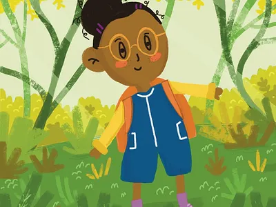 Back to School art bag cute expession illustration school woman