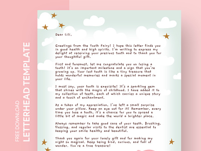 Tooth Fairy Letterhead Free Google Docs Template card docs free google docs templates free template google docs google google docs letterhead letterhead template google docs letterheads ms note notepaper paper print printing stationery template templates word writing