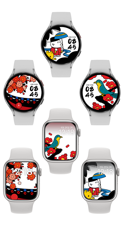 TIMEFLIK Watchface 03 - Hwatoo series 3d animation applewatch branding galaxywatch graphic design illustration logo motion graphics smartwatch ui watch