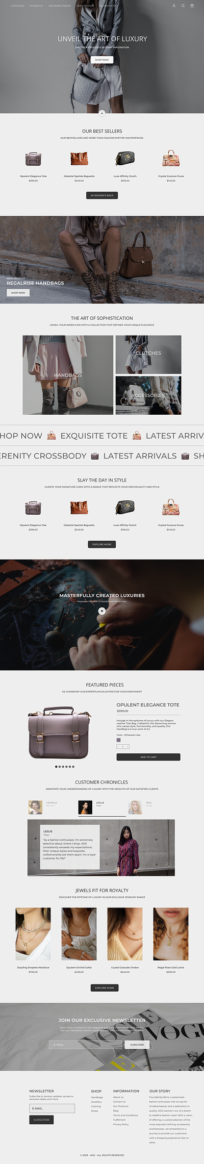 Landing page Design for Luxury Fashion Brand branding design fashion landing page landing page design luxury ui uiux uiux design user experience