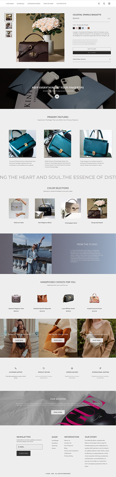 Product Page design for Luxury Fashion Brand design ecommerce fashion landing page landing page design luxury product page ui uiux uiux design user experience