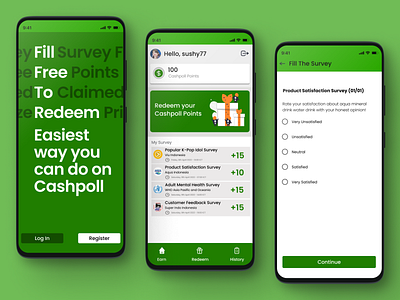 Cashpoll - Survey Rewards App app ui ux