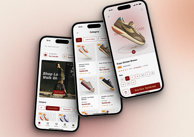 Compass Shoes App Design (E-Commerce) appdesign e commerce e commerce design explorationdesign productdesign shoes app ui uidesign uiux userexperiencedesign userinterface ux