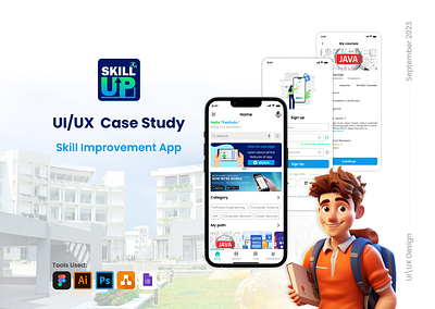 UI/UX Case Study - Skill Improvement App 2023 app behance casestudy ediucation interface design mobile research skill ui ui idea uiux ux
