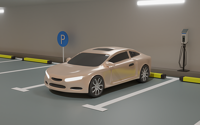 Electric Car | 3D 3d blender branding car design electric electriccar parking ui