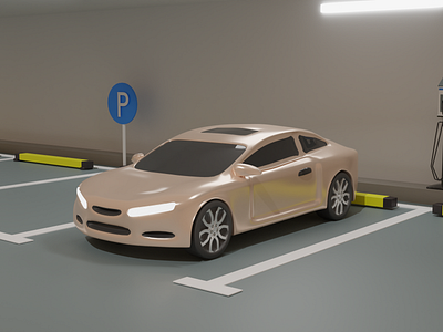 Electric Car | 3D 3d blender branding car design electric electriccar parking ui