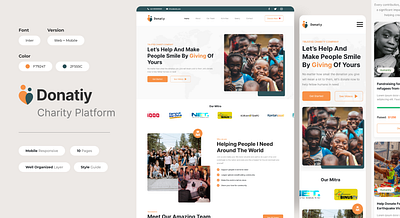 Donaty | Lannding Page charity clean cool donaty green landing page mobile orange responsive simple ui ui design web