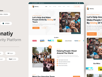 Donaty | Lannding Page charity clean cool donaty green landing page mobile orange responsive simple ui ui design web