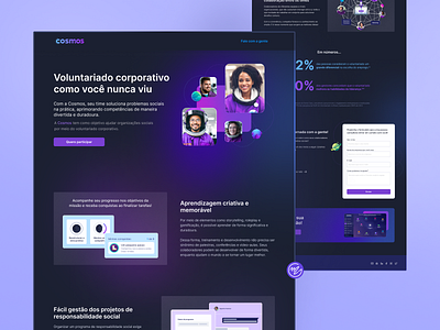 Landing Page design - Cosmos branding gamification graphic design landing page ui ui design ux design web design