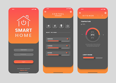Smart Home - App Concept 3d animation branding figma graphic design logo motion graphics ui uidesign userexperince userinterface uxdesign