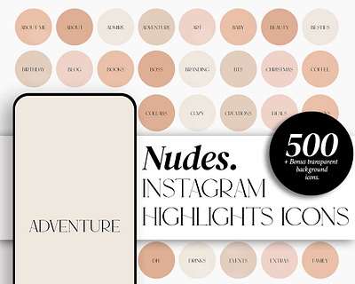 Nudes. Instagram Highlight Icons | 500-in-one skin