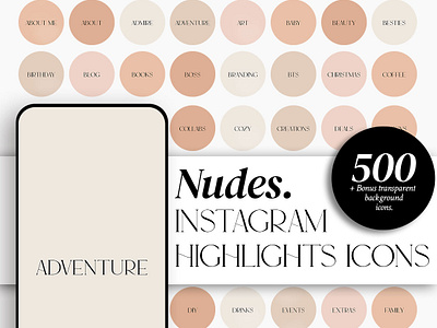 Nudes. Instagram Highlight Icons | 500-in-one skin