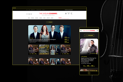 The Violin Channel Live Stream UX/UI channel news product responsive ui ux violin visual website