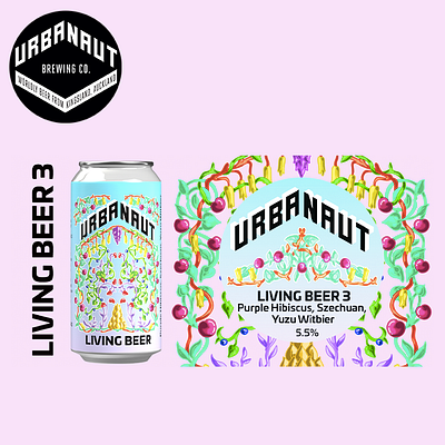 URBANAUT BREWING CO. - Living Beer adobe illustrator adobe photoshop design fruit graphic design illustration packaging