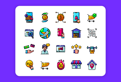 E-Commerce Icon Set business customer service ecommerce expedition graphic design icon illustration money onlineshopping payment shop shopping ui