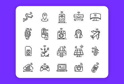 Internet of Things Icon Set home stuff icon illustration internet internet of things modern set signal tech technology ui ux vector wifi