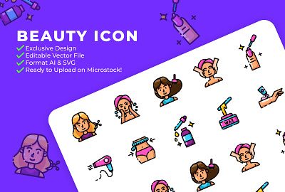 Beauty Icon beauty bodycare brand branding cosmetic female icon illustration skincare spa ui ux vector women