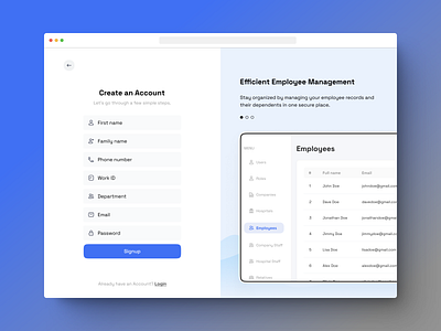 Sign up page - Saas onboarding saas sign up