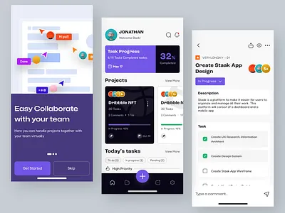 Task Management App dashboard homepage layout management mobile mobileapp onboarding plan process task task design task list task management webapp