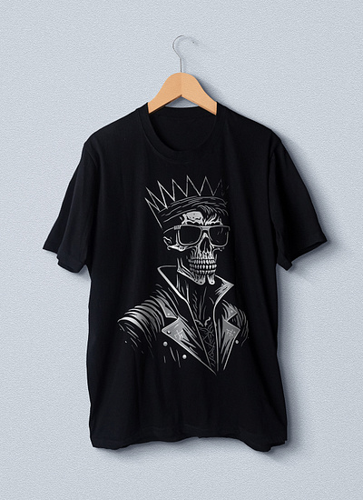 Cool King Skull adobe illustrator artwork bones dark design digital art drawing headskull horror kingskull portrait skeleton skull t shirt design