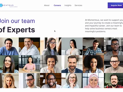 Careers Page 🚀 Website Design agency animations careers contact us design studio digital agency freelance freelancer jobs join us landingpage marketing minimal modern motion open positions people purple website design website ui