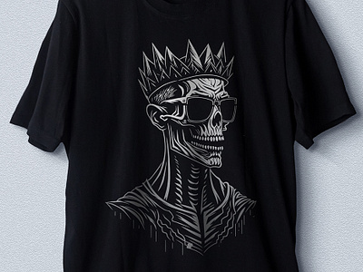 King Skull adobe illustrator artwork bones dark design digital art drawing horror illustration kingskull portrait skeleton skull skullart skulls t shirt design