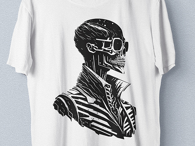 Modern Skull adobe illustrator artwork dark design digital art drawing head skull illustration portrait skull skull head skulls t shirt design