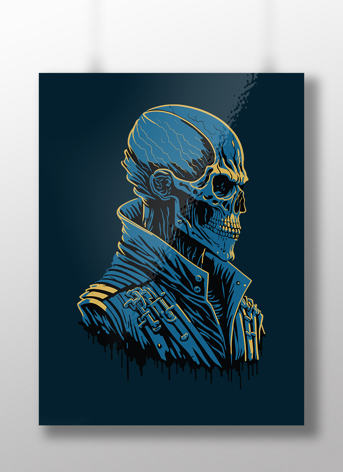 Blue Skull Head adobe illustrator artwork blue dark design digital art drawing head skull horror illustration portrait skull skull head skulls t shirt design