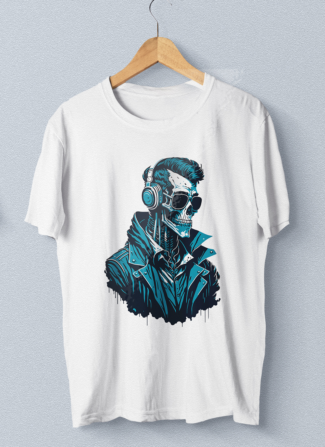 Skull Headphone adobe illustrator artwork bones dark design digital art drawing head skull headphone illustration music skull portrait skeleton skull skulls t shirt design