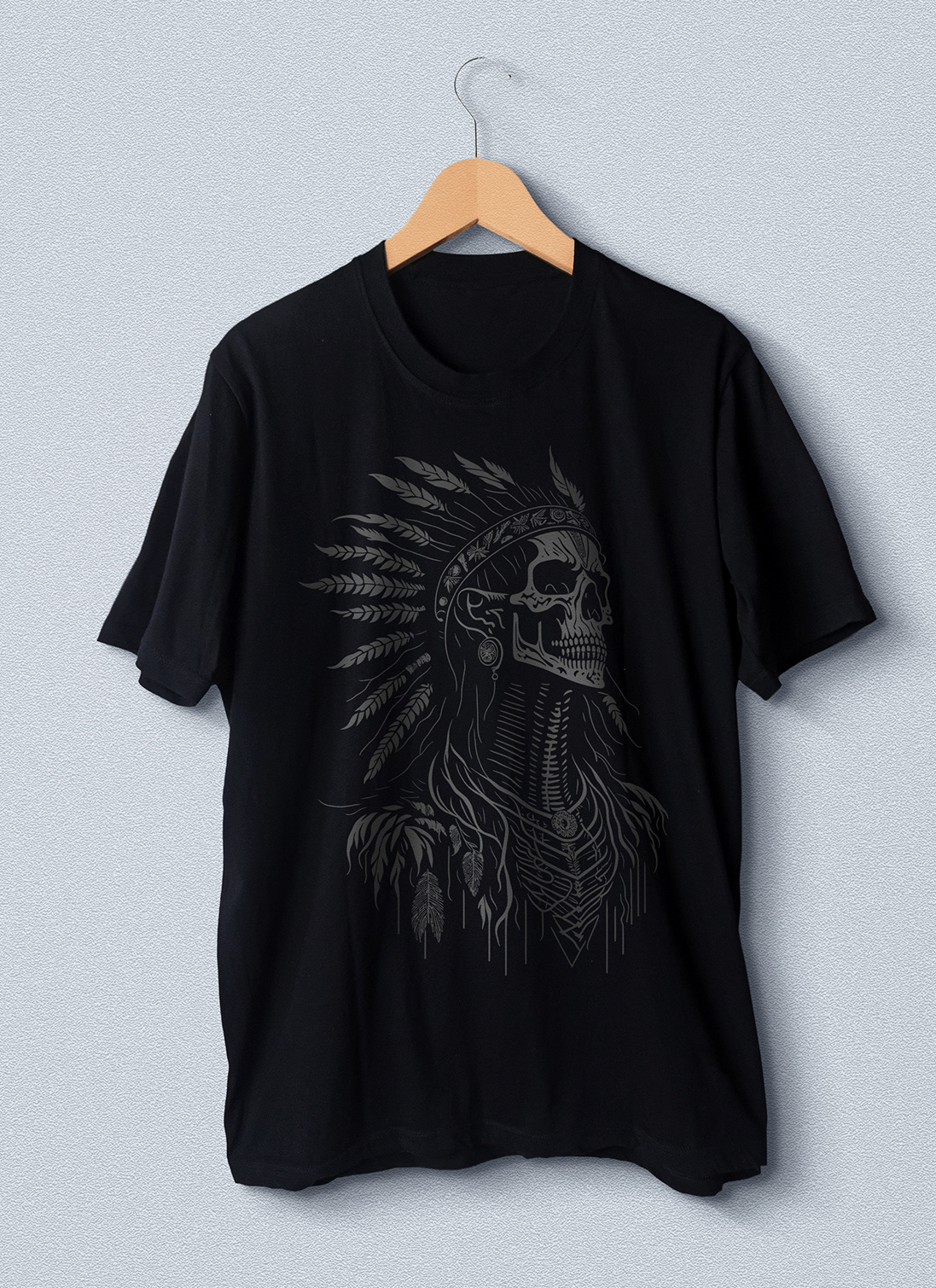 Native Skull adobe illustrator artwork bones dark design digital art drawing head skull illustration indian native native skull portrait skulls t shirt design