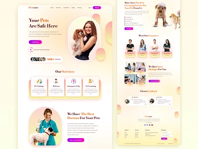 Pet Care Website Landing Page Design best website design figma web design landing page design pet care pet care landing page pet care ui ux pet care web page pet care website ui ux design user interface ux design web design pet care web designer website design website pet care website ui ux