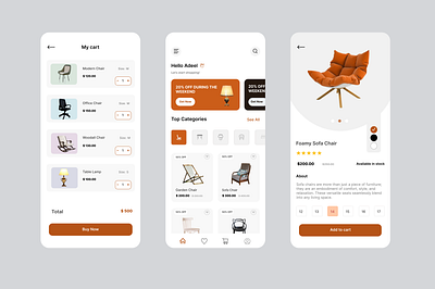 E Commerce Furniture App appdesign branding design ui uiux uiux design web design