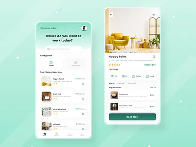 Co-working Space App app design coworking design figma ios space ui ux