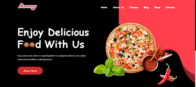 Food Website Template Dribbble, Themes, Domnoo, Resturant attractive banner black colorfull creative delicious design domnoo dribbble food online pizza red template ui website with
