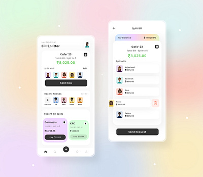 Bill Splitter App app design billsplit design figma ios pay ui upi ux