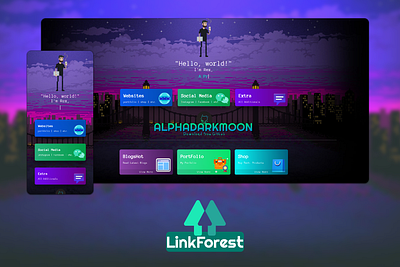 LinkForest ─ A linktree theme app dark design dribbble free github graphic design illustration linktree logo social media ui ux vector web website