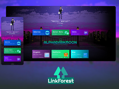 LinkForest ─ A linktree theme app dark design dribbble free github graphic design illustration linktree logo social media ui ux vector web website