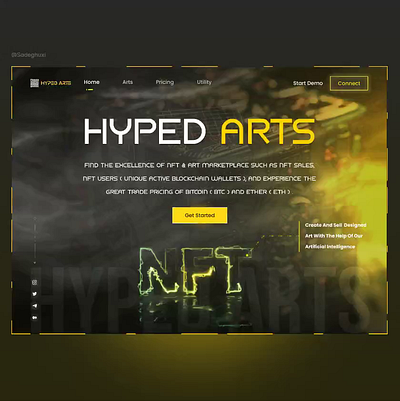 Hyped Art NFT DarkNeon animation dark design neon nft ui ui design ux websites