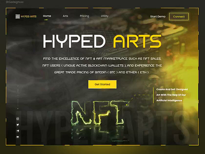 Hyped Art NFT DarkNeon animation dark design neon nft ui ui design ux websites