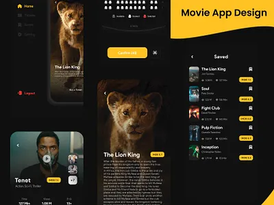 Movie App Design application branding design graphic design illustration landing page mobile app ui ux
